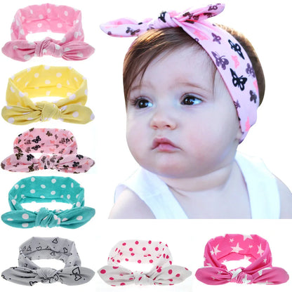 Fascia per capelli neonata - accessorio con fiocco a orecchie di coniglio