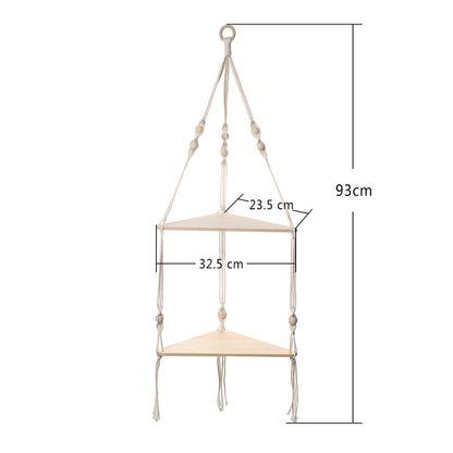 Mensola in legno a 1/2/3 Piani - Supporto per angolo con design triangolare